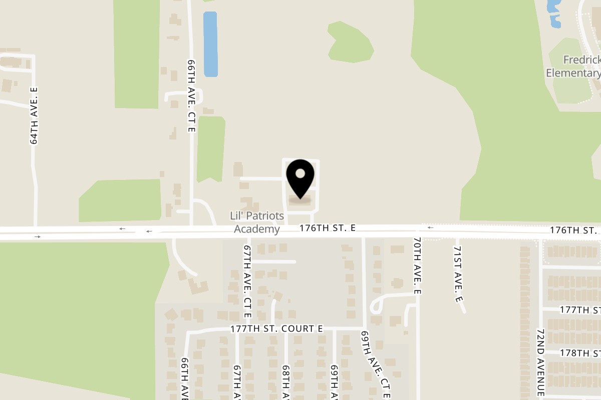 Map showing the location of Ricky J's Restaurant and Bar on 6805 176th St E in Puyallup